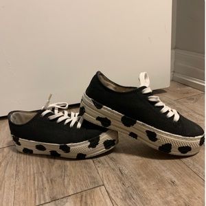 DIY cow print platform shoes!